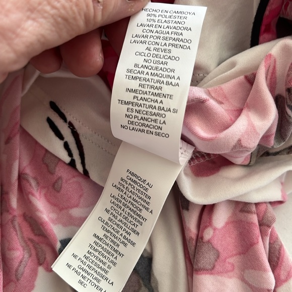 KateSpade NWOT rose floral pajama top short sleeve notch collar button pocket XL - Picture 15 of 15